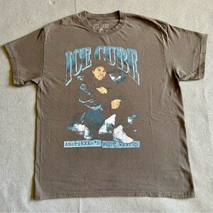 Ice Cube “AmeriKKKa’s Most Wanted” T-Shirt Size Large Gray Vintage Look